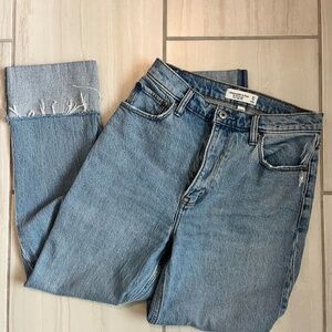 Abercrombie 90s Straight Leg Cuffed Denim